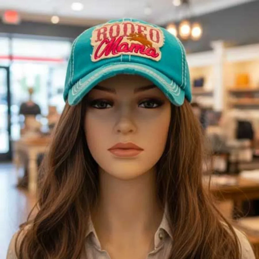 Ladies Teal Rodeo Mama Female Baseball Hat